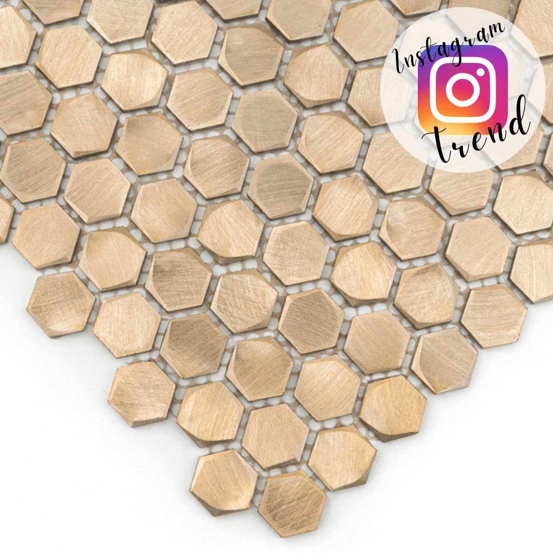 Mosaïque murale Allumi Gold Hexagon 14