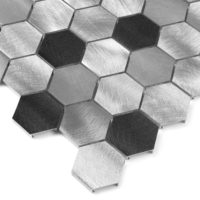 Mosaïque murale Mélange hexagonal gris Allumi 48 - 3