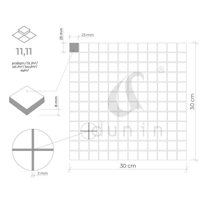 Mosaïque Allumi Gris Mix 23 - 5