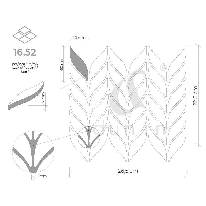 Carreau mural Bottany Carrara mat - 6