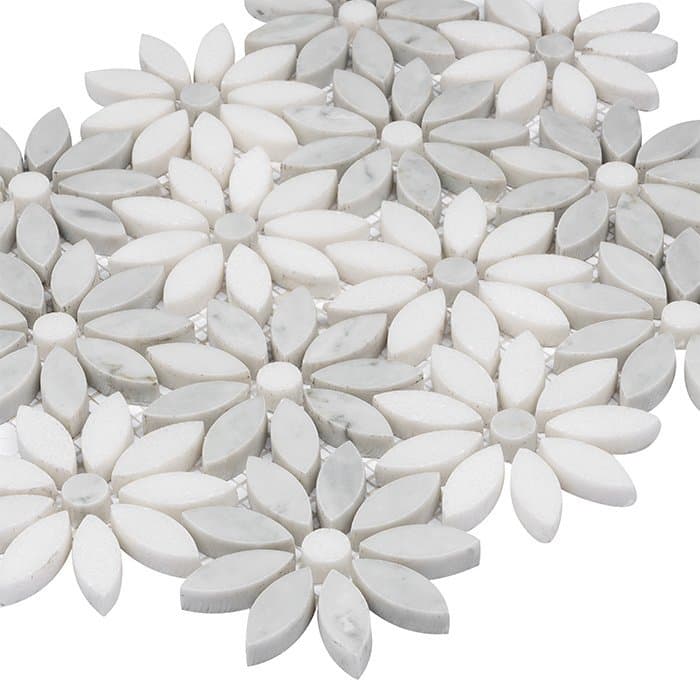 Mosaïque Carrara White Bloom