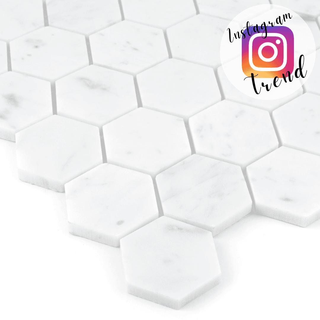 Mosaïque hexagonale Carrara White 48