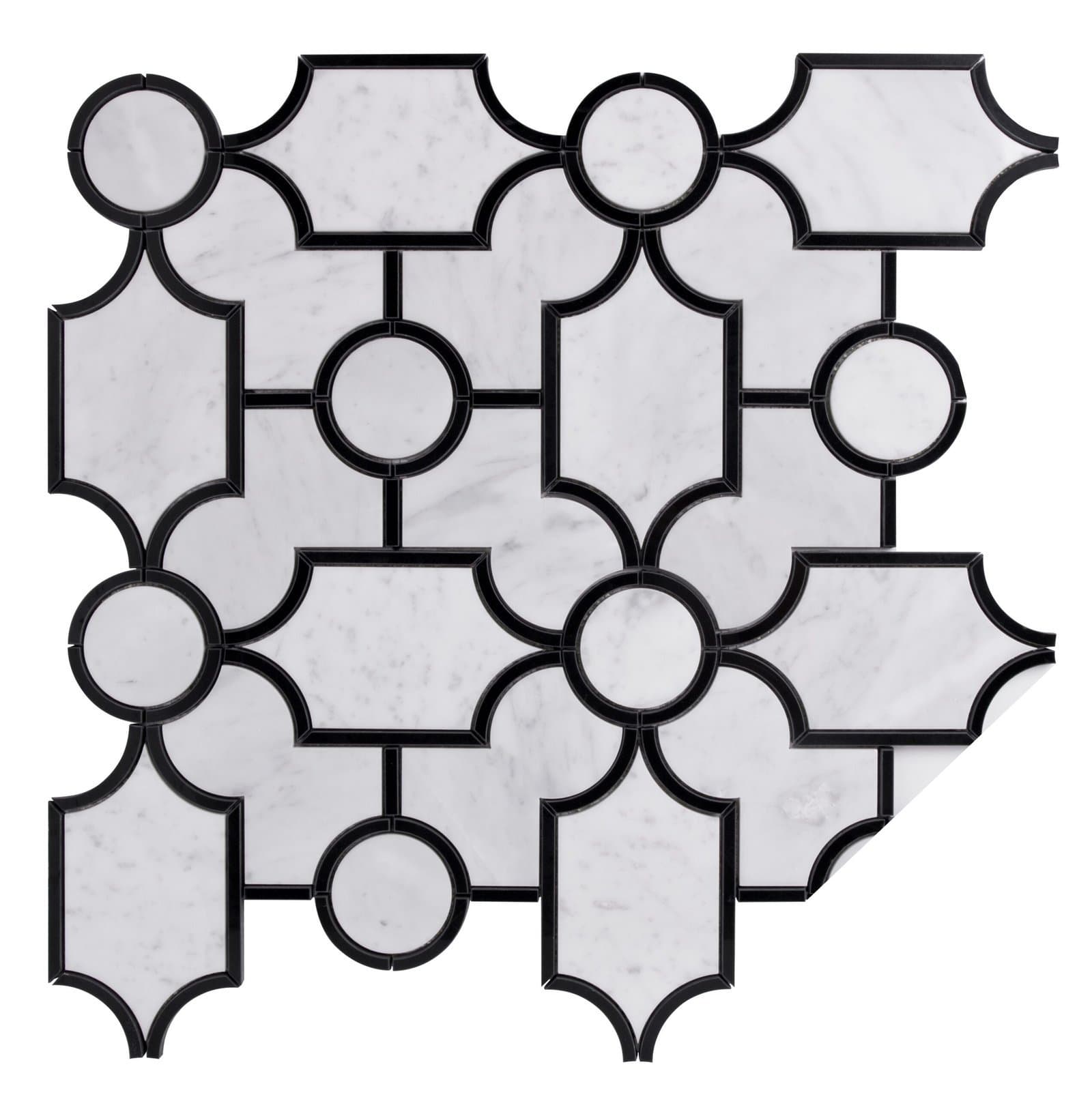 Mosaïque Manoir blanc de Carrara - 6