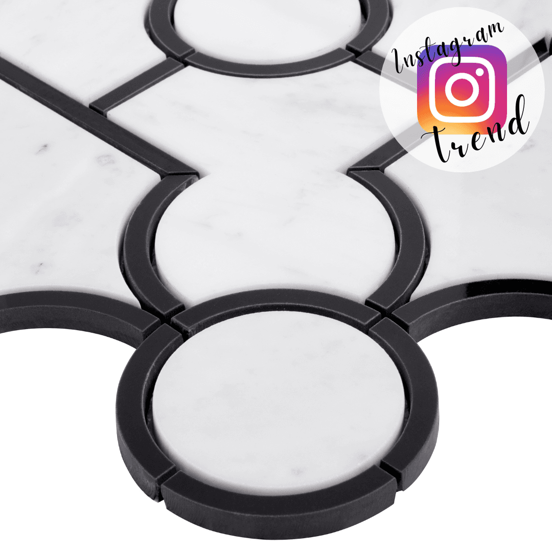 Mosaïque Manoir blanc de Carrara