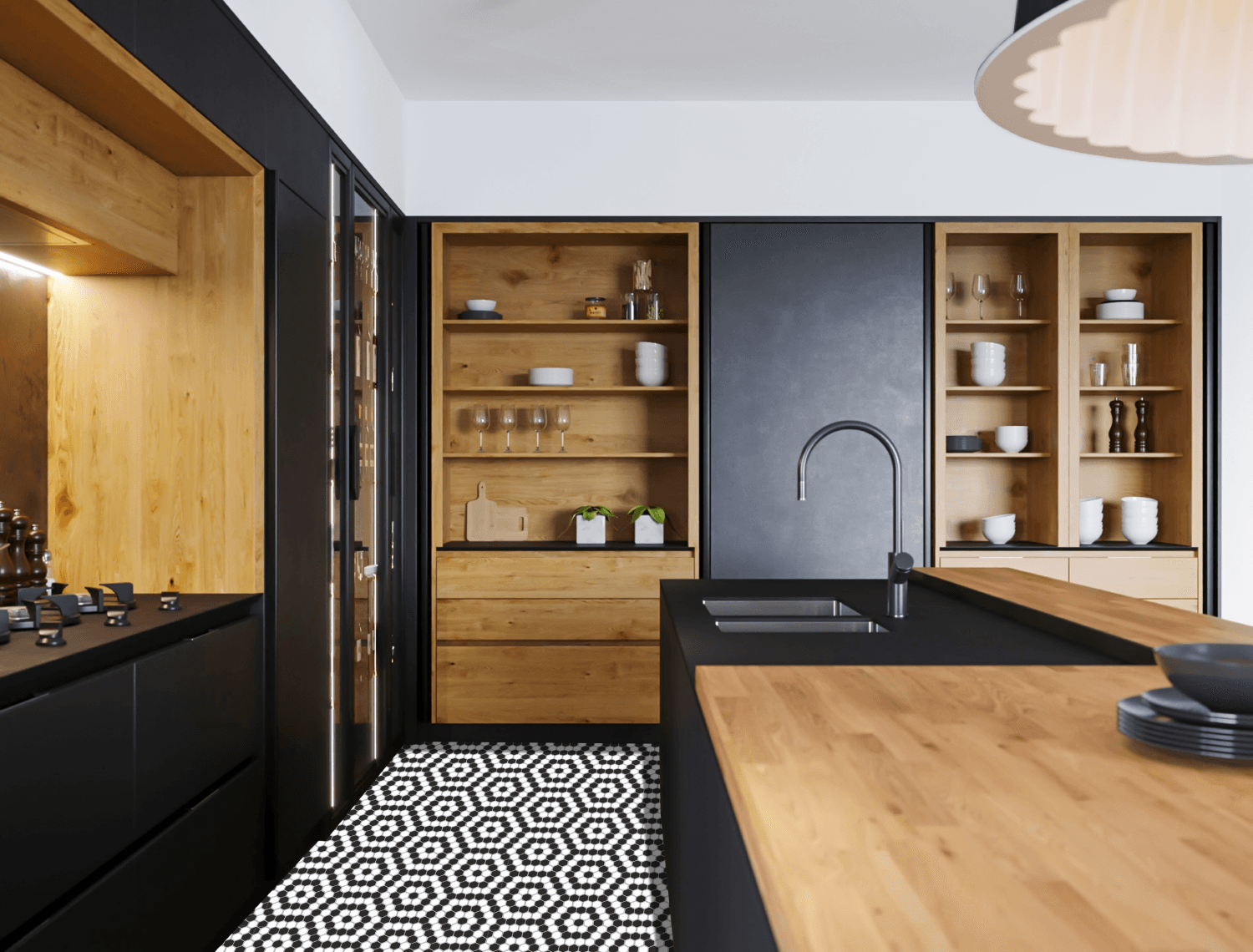 Mini Hexagone Noir et Blanc Nano - 2