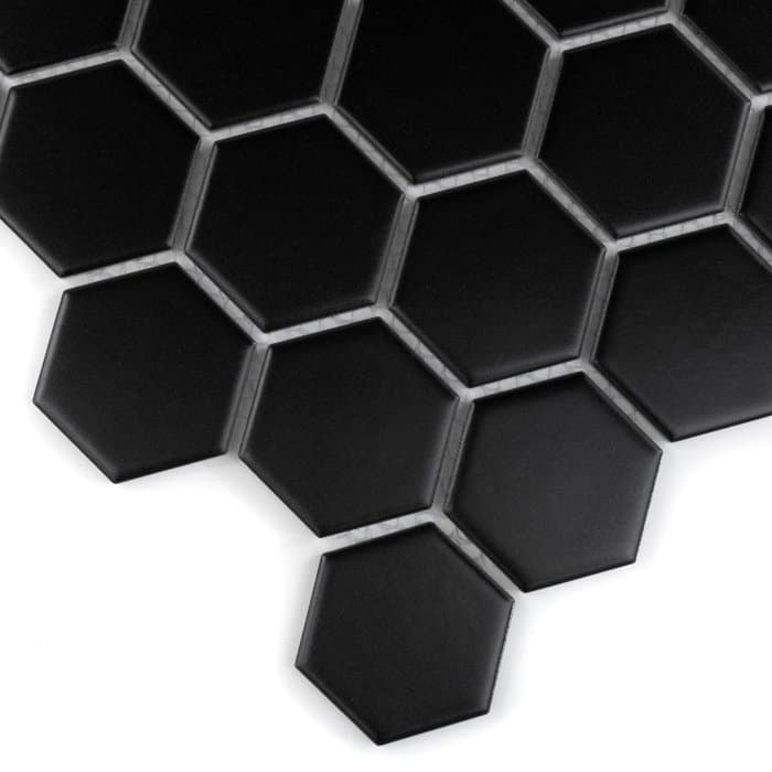 Carrelage Hexagone Noir 51 Mat