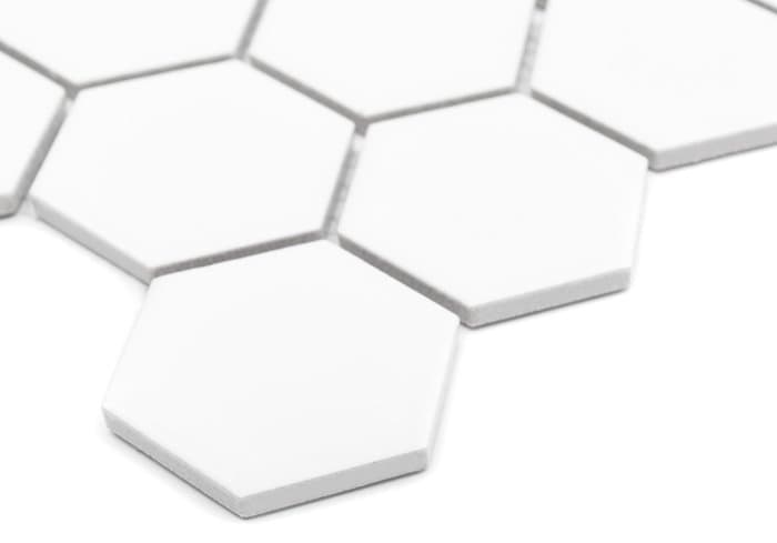 Mosaïque hexagonale grès cérame mat Blanc 51 mm - 3