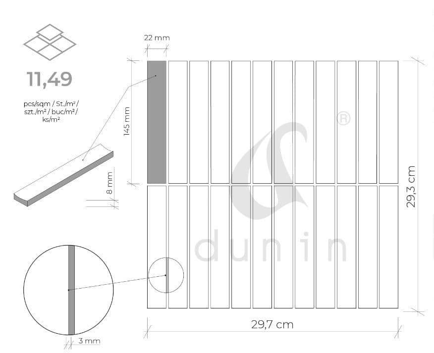 Carrelage mural KitKat Noir mat - 5