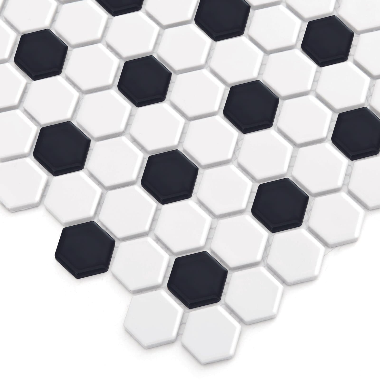 Mosaïque Mini Hexagone B&W Mix Premium mat - 3