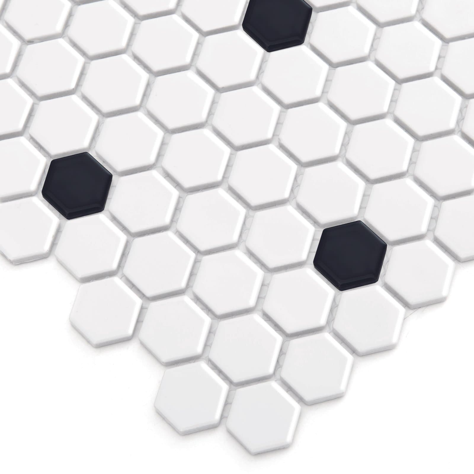 Mini hexagone noir et blanc Spot - 2