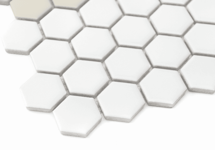 Carrelage hexagonal mini rayures 2.C mat Blanc Beige - 5
