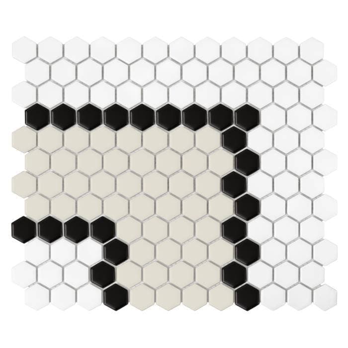 Carrelage hexagonal Mini rayures 3.2.B mat
