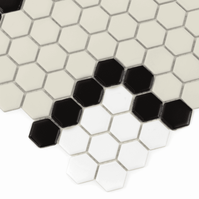 Carrelage hexagonal Mini rayures 3.2.B mat - 2