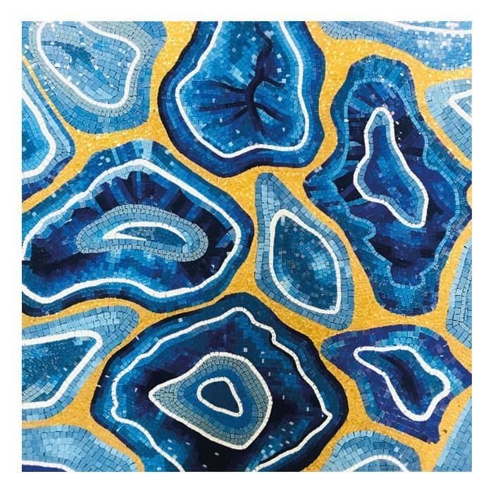 Mosaïque verre Agate bleue 110×110 cm