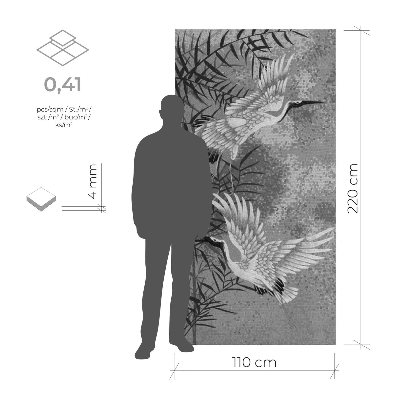 Carrelage mural Grues – 110×220 cm - 6