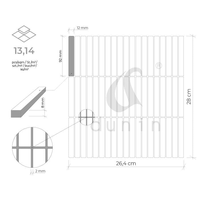 Carrelage mural M. Twig Gold mat - 5