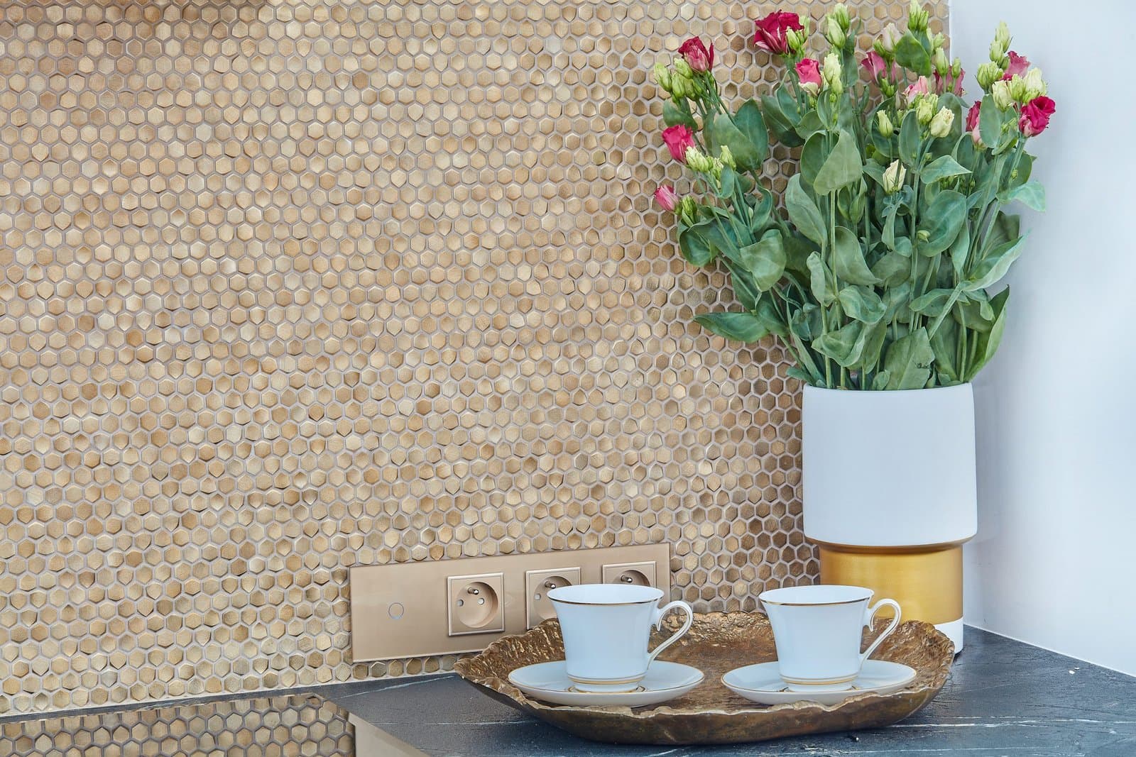 Mosaïque murale Allumi Gold Hexagon 14 - 2