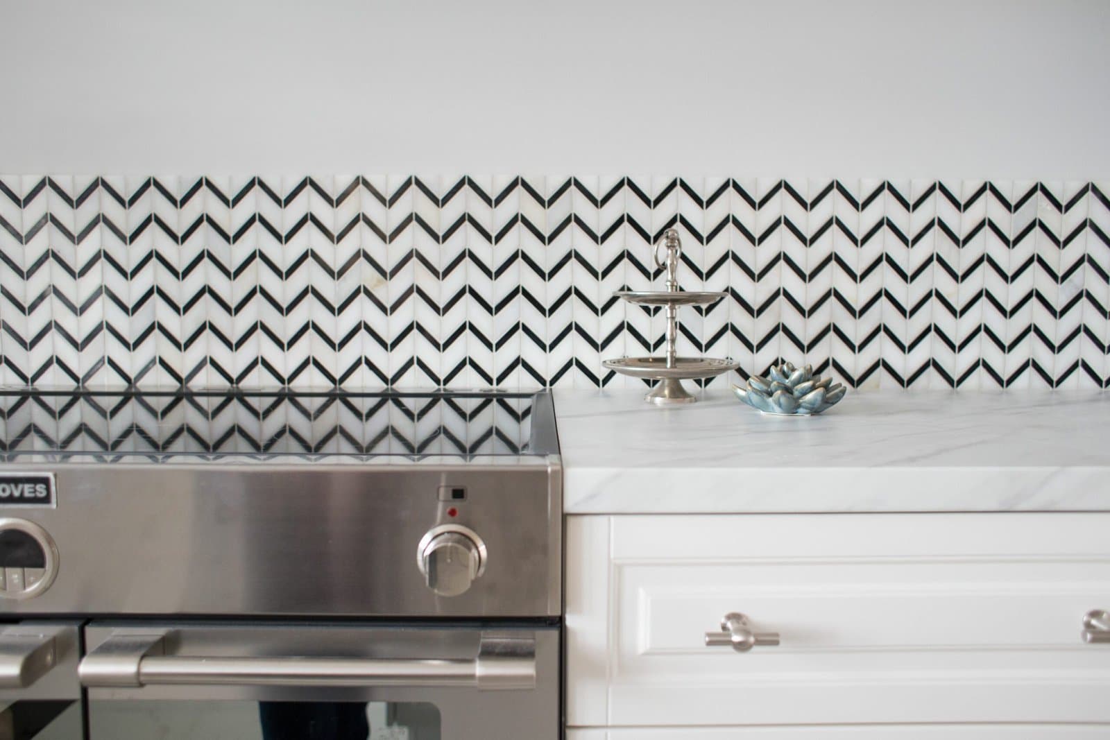 Mosaïque marbre chevron Blanc pur - 2