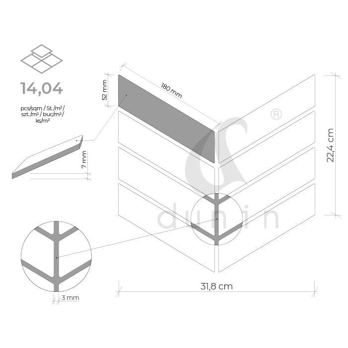 Mosaïque grès cérame chevron royal noir - 6