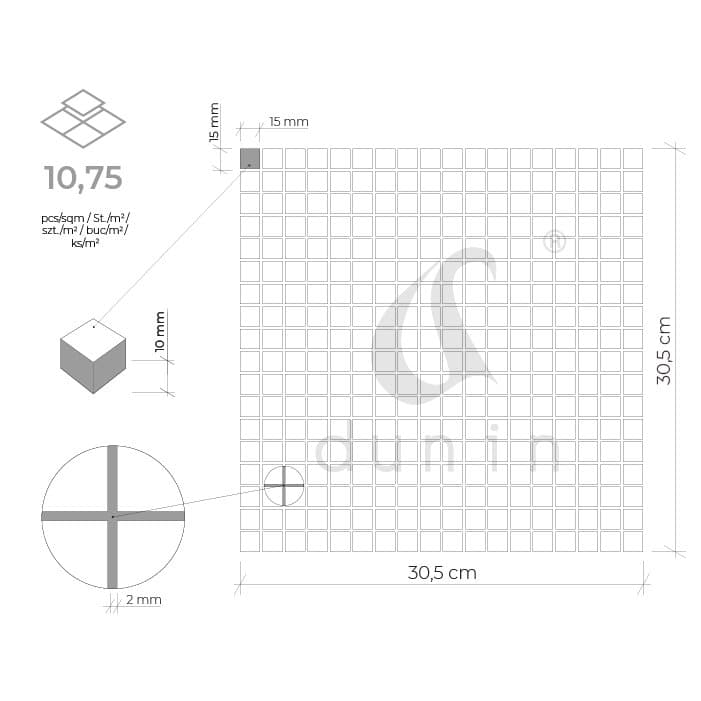 Mosaïque Travertin Blanc 15 - 6