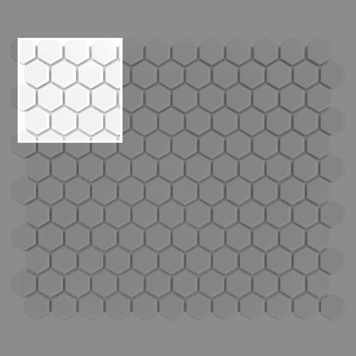 Échantillon Mini Hexagone Blanc