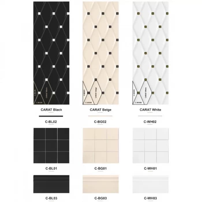 Demi-carreau Carat blanc et plat C-WH05 - 2