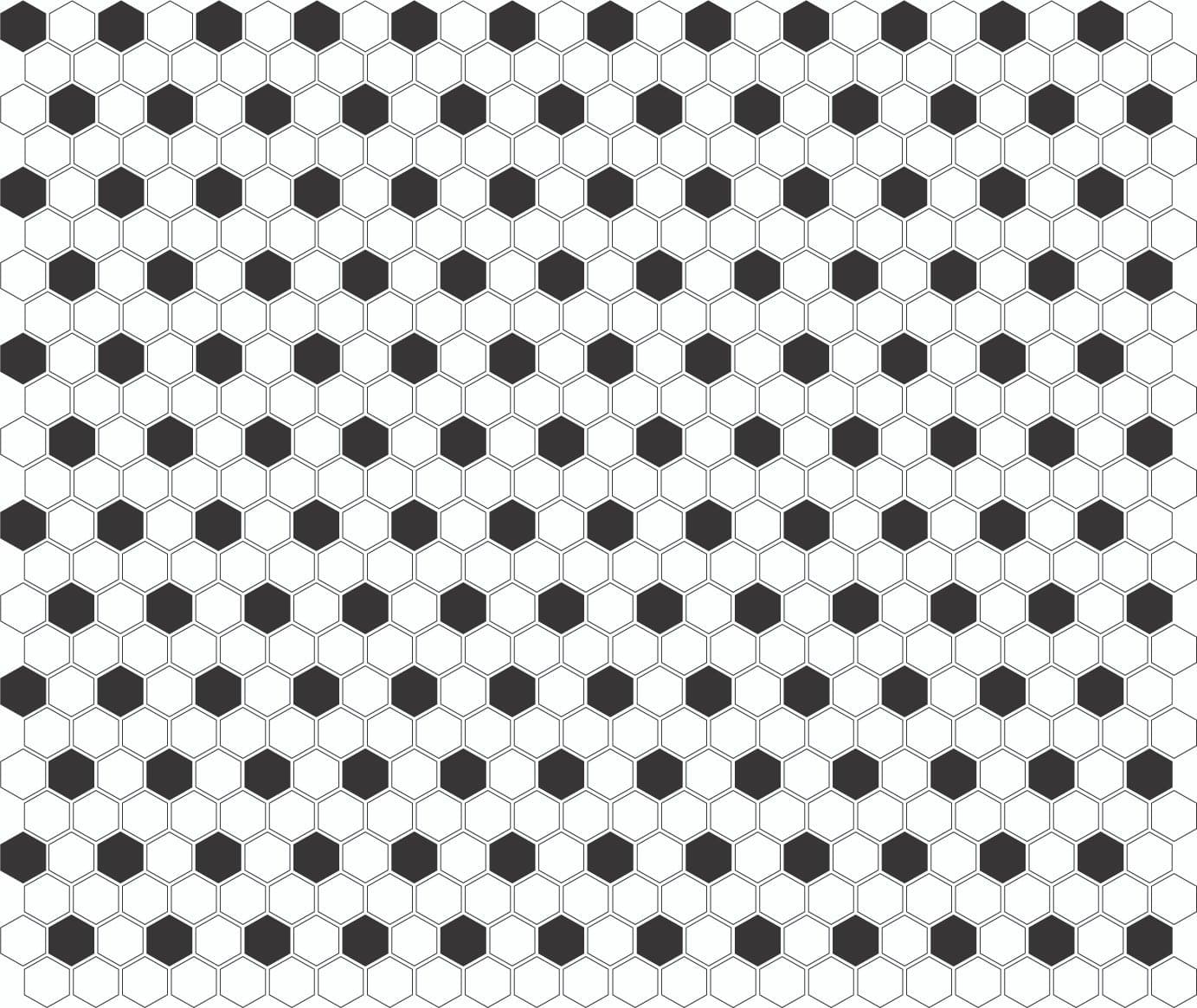 Mosaïque Mini Hexagone B&W Mix Premium mat - 4