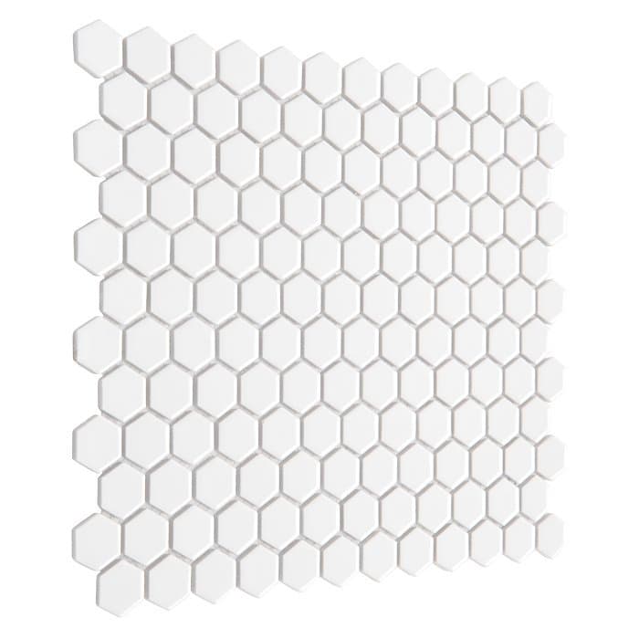 Mosaïque porcelaine hexagonale mini blanc - 5