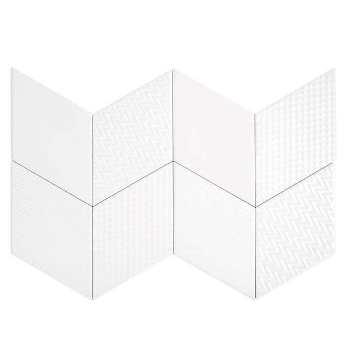 Carreau losange Rombic Blanc 03 mat - 6
