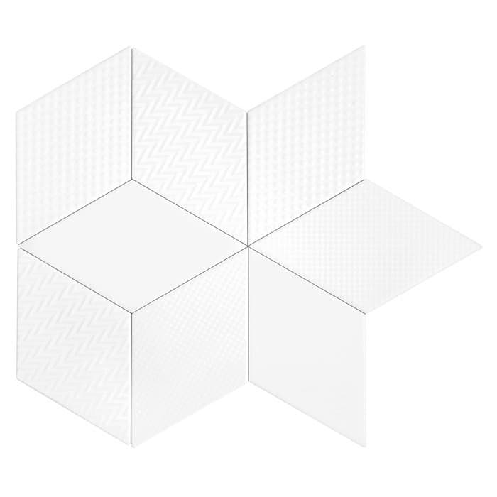 Carrelage mural Rombic Blanc 04 mat - 6