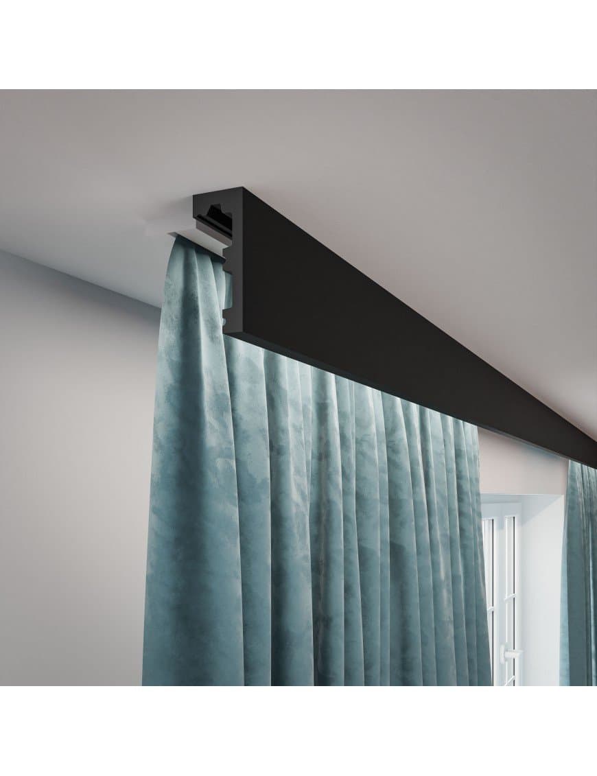 Cache Tringle à Rideau LK1 200cm Noir – 10 pièces