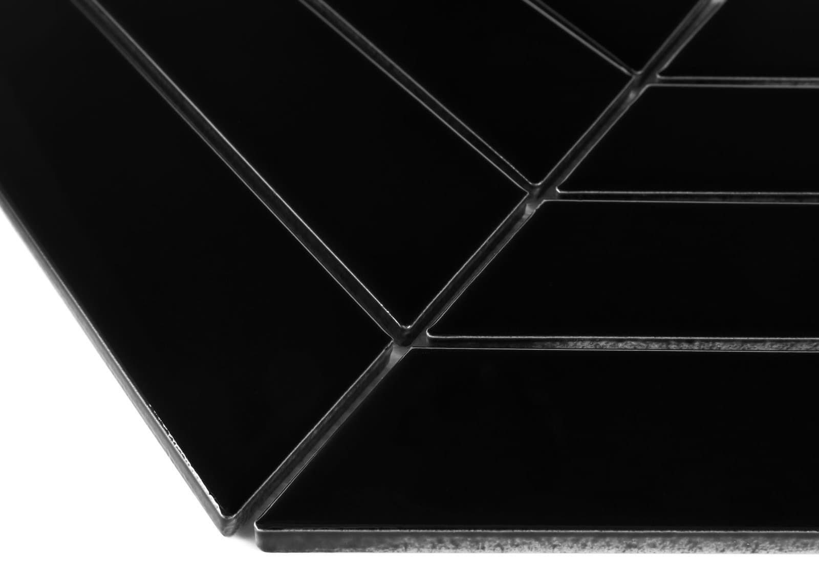 Mosaïque grès cérame chevron royal noir