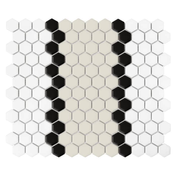 Carrelage hexagonal Mini rayures hexagonales 3.1.B mat