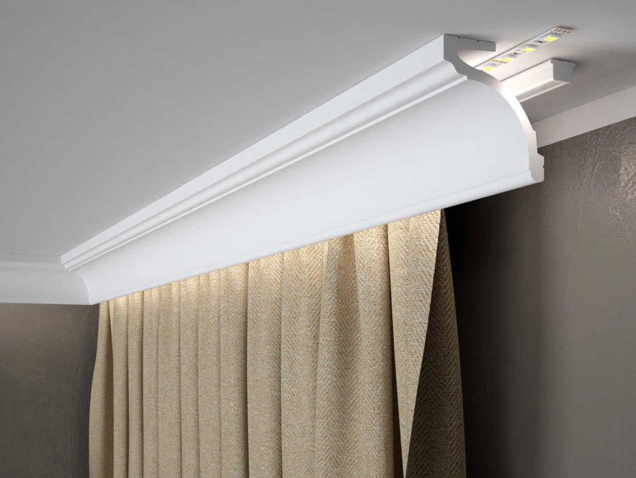 Cache Tringle à Rideau Mardom MD161 200cm Blanc Mate