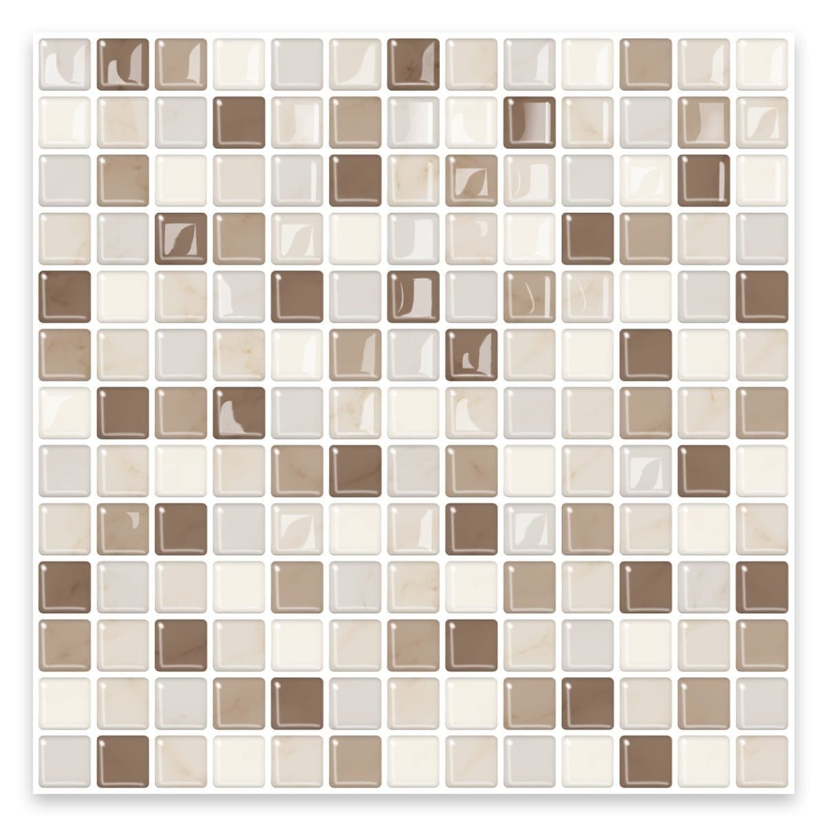 Lot de 20 Packs de Carreaux 3D Auto-Adhésifs couvrant 5,16 m²- Mosaïque dégradé beige élégant