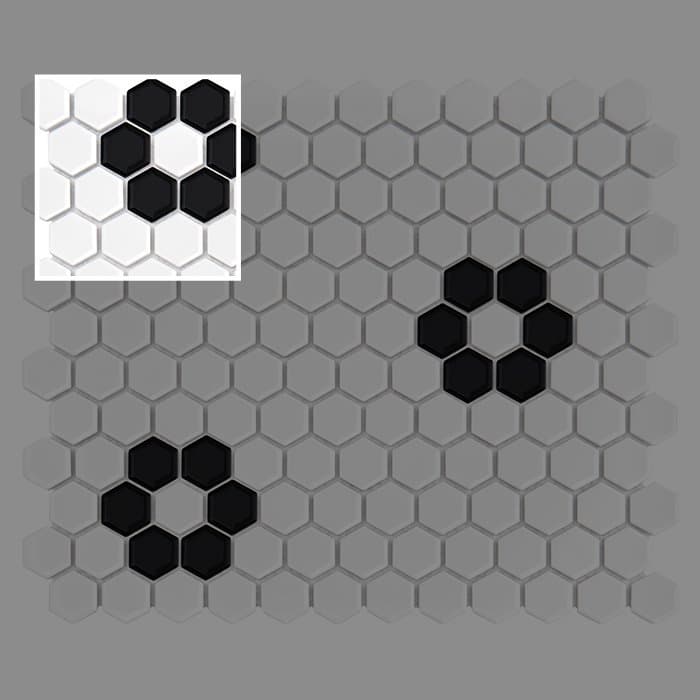 Échantillon Mini Hexagon B&W Flower
