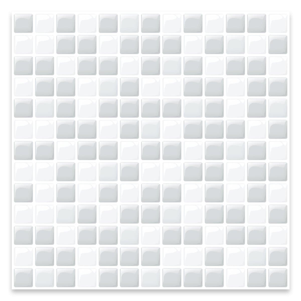Lot de 20 carreaux 3D auto-adhésifs en PET couvrant 5,16 m²- Effet mosaïque moderne