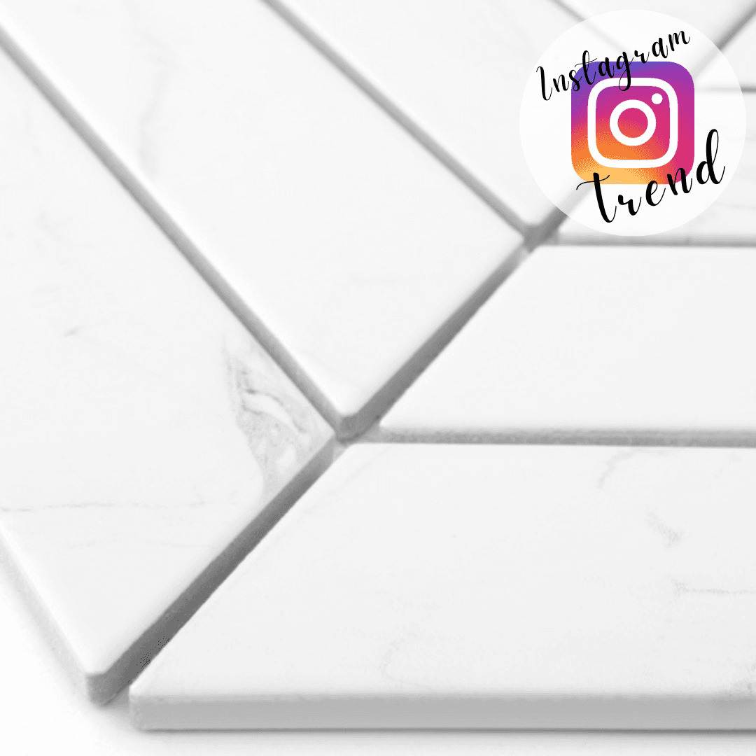 Mosaïque Porcelaine Chevron Blanc Matt