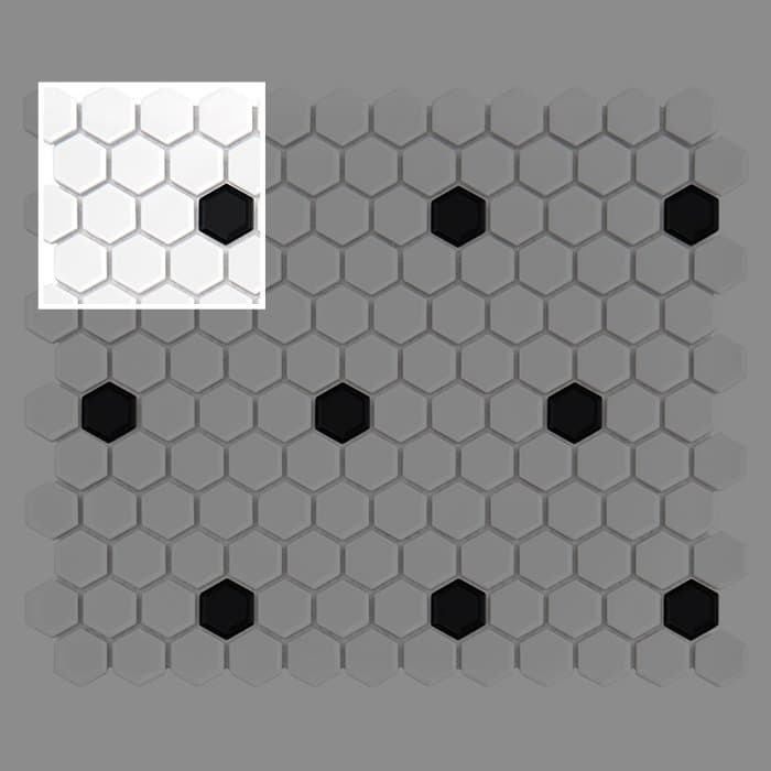 Échantillon Mini Hexagon B&W Spot Premium matt