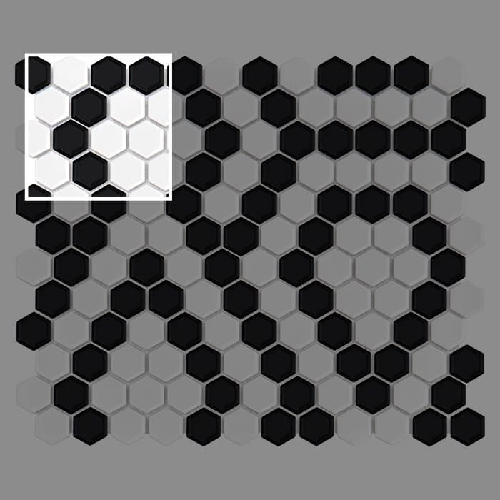 Échantillon Mini Hexagon B&W Lace Premium matt