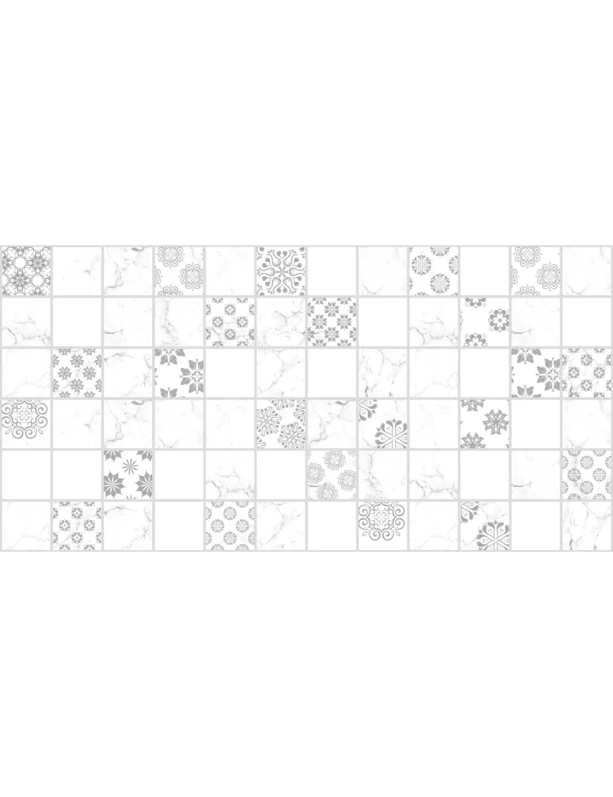 Lot de 15 panneaux décoratifs en PVC 3D - 7,05 m²- Carrelage Mélange Blanc