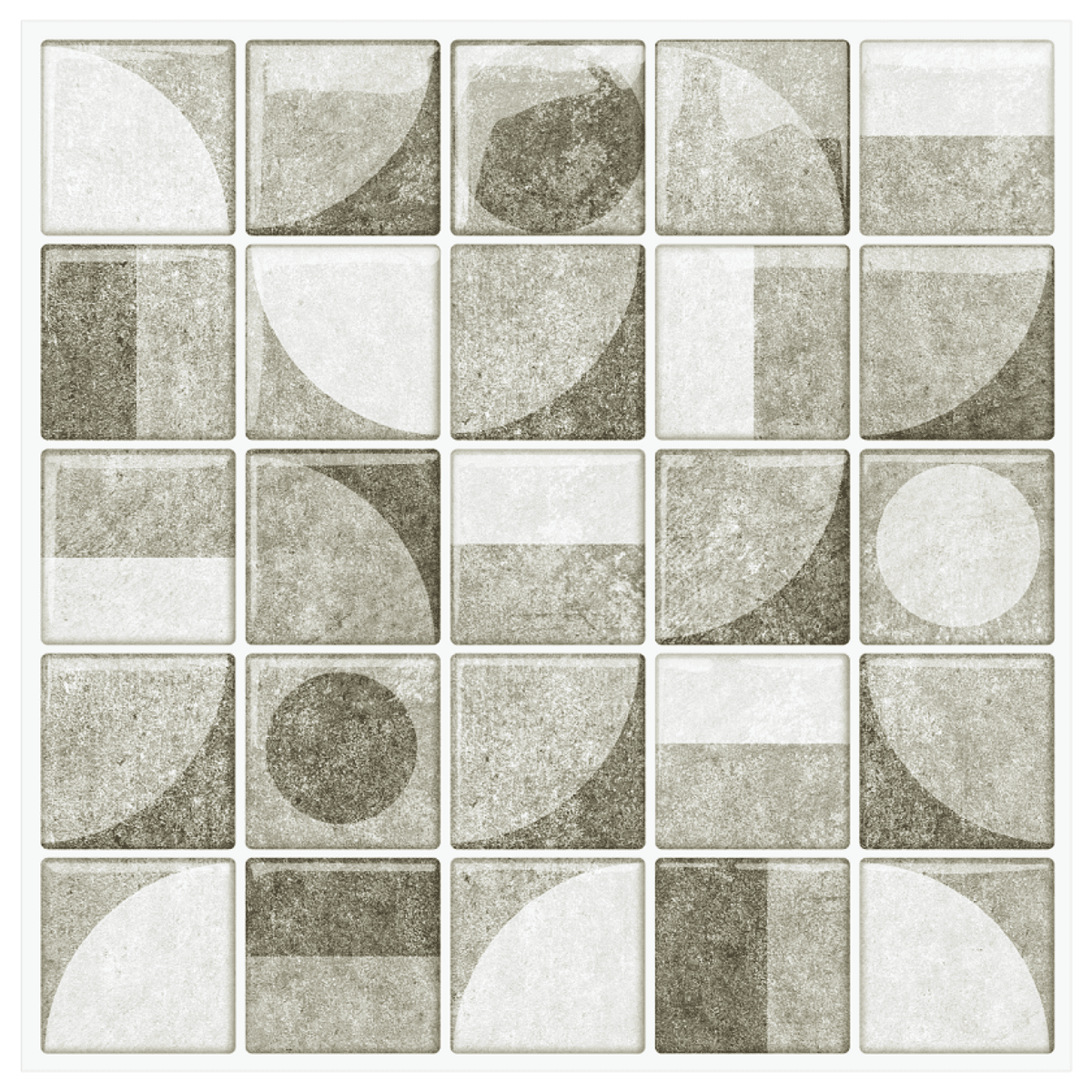 Lot de 20 carreaux 3D auto-adhésifs couvrant 7,44 m²- motifs géométriques gris texturés