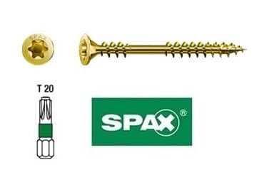 Vis à bois SPAX zinc jaune 4,5 x 5 cm TORX 20 – Paquet de 500