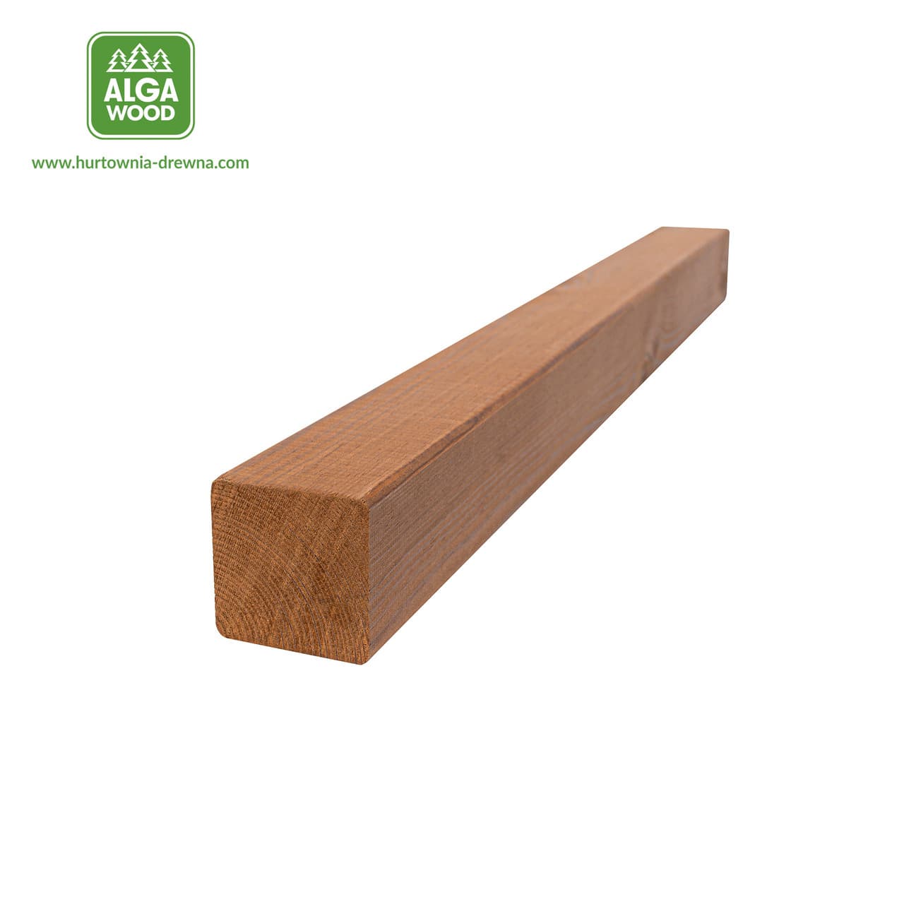 Carré en pin thermo-traité 4,2 × 4,2 cm, classe naturelle - ALGAWOOD | Dartank