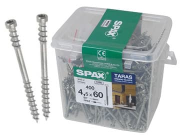 Vis à bois SPAX WIROX 4,5 x 6 cm TORX T20 – 1000 pièces pour lame de terrasse