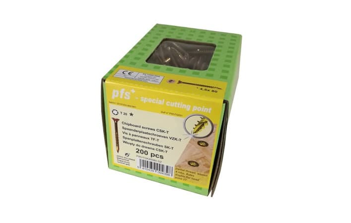 Vis à bois zinguée jaune 5 × 7 cm TORX 25 – 200 pièces