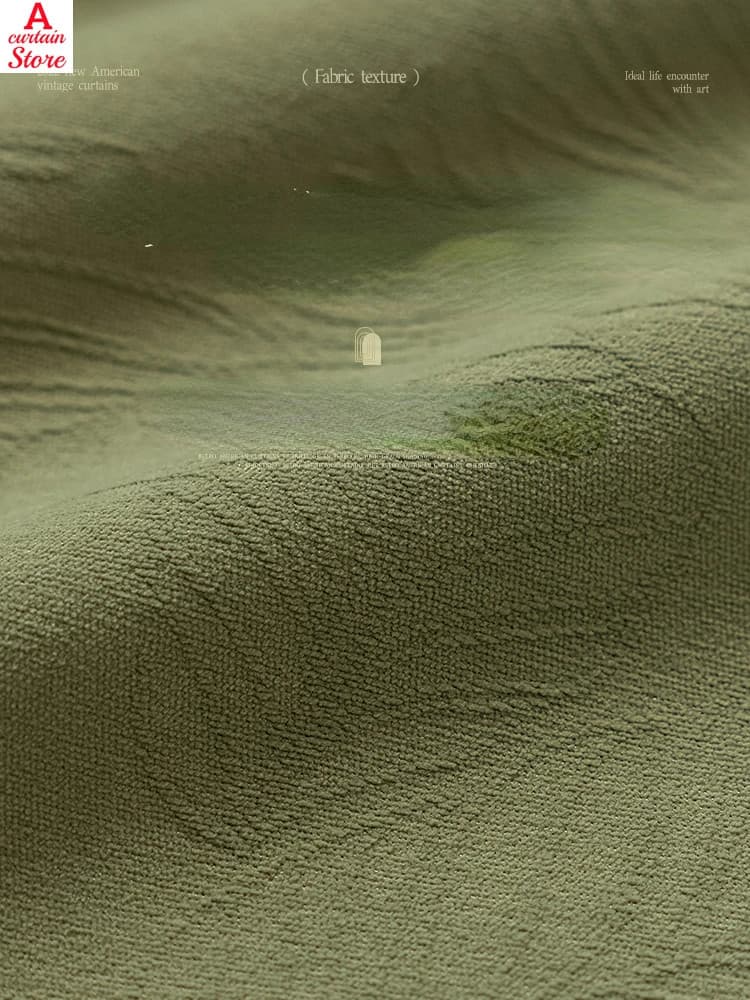 Rideau occultant rétro américain en chenille pastorale verte : Luxe moderne pour salon et chambre à coucher - DARTANK | Dartank