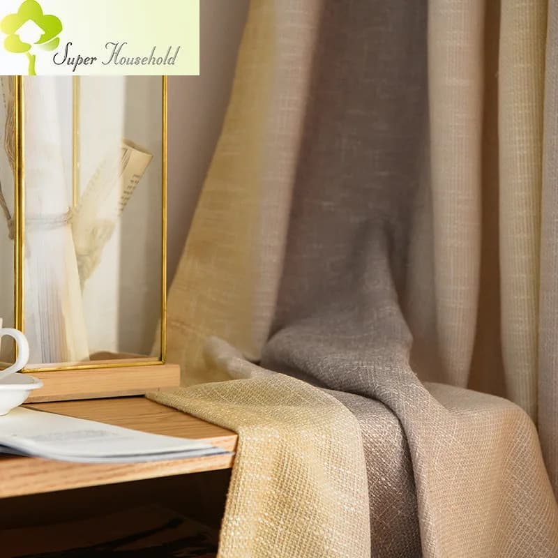 Rideaux Rayures Jaune Gris Dégradé Coton et Lin - DARTANK | Dartank