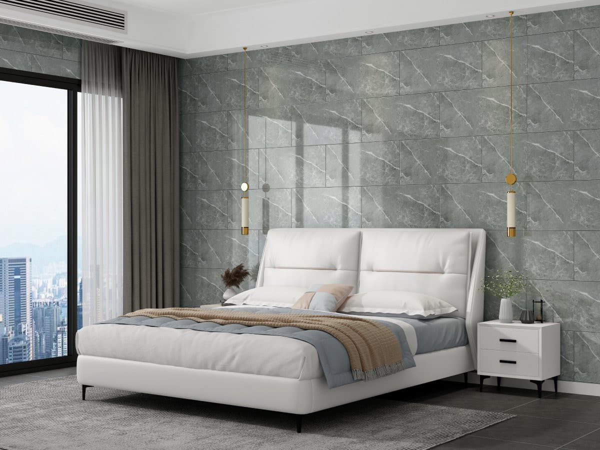 Lot de 240 carreaux décoratifs auto-adhésifs PS-001 couvrant 43,2 m²- marbre gris