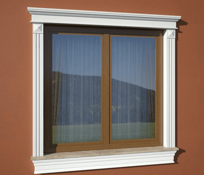 Corniche de fenêtre GO2 - style architectural traditionnel Personnalisée - Coupes et finition d’usine – gratuites. - WMB | Dartank